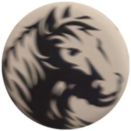 Tête de lion noire sur blanc