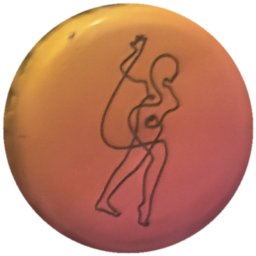 Femme au trait sur dégradé orange-rose