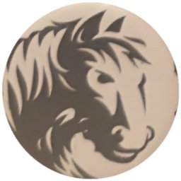 Tête de lion noire sur blanc