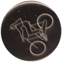 Cycliste au trait sur noir