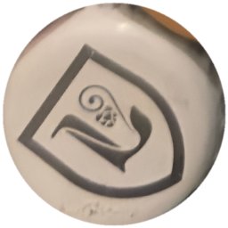 Écusson lettre au trait noir sur blanc