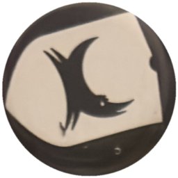 Oiseau croissant noir sur carré blanc