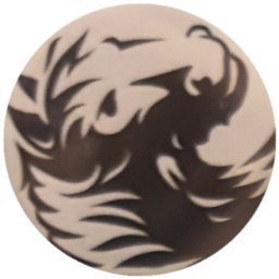 Tête de lion noire sur blanc