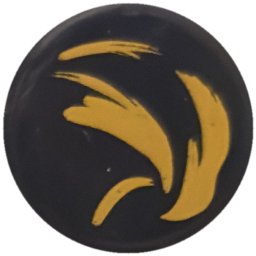 Flamme jaune sur bleu marine