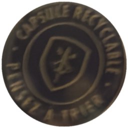 Pensez à trier, capsule recyclable (écusson)