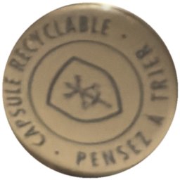 Pensez à trier, capsule recyclable (écusson)