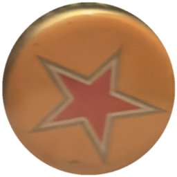 Étoile rouge sur orange
