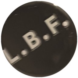 L.B.F. blanc sur noir