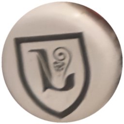 Écusson lettre au trait noir sur blanc