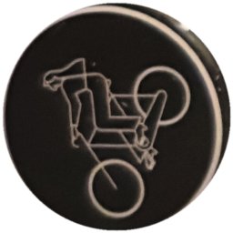 Cycliste au trait sur noir