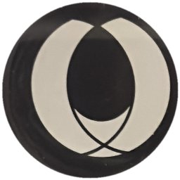 Cercle et ovale blanc sur noir