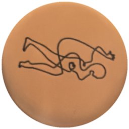 Femme au trait sur dégradé orange-rose