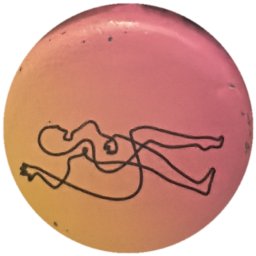 Femme au trait sur dégradé orange-rose