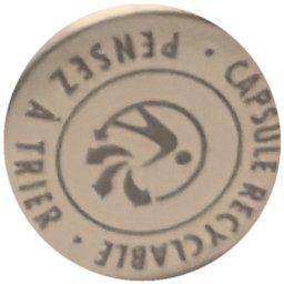 Pensez à trier, capsule recyclable (logo recyclage)