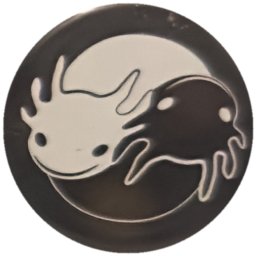 Axolotl gris sur noir