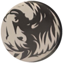 Tête de lion noire sur blanc