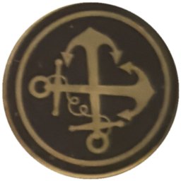 Ancre dorée sur noir