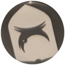 Oiseau croissant noir sur carré blanc
