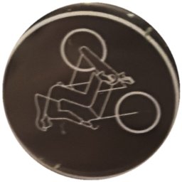 Cycliste au trait sur noir