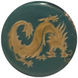 Dragon doré sur turquoise
