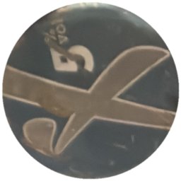 Croix blanche et 5 sur bleu