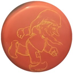 Gnome au trait sur rouge