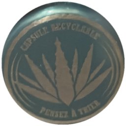 Feuille grise sur bleu pétrole