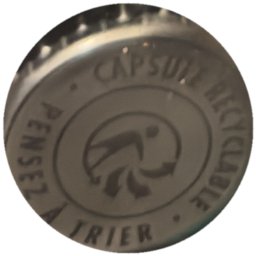 Pensez à trier, capsule recyclable (logo recyclage)