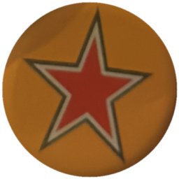 Étoile rouge sur orange