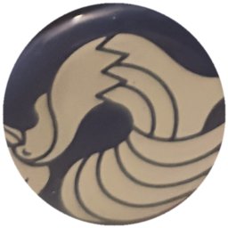 Coq blanc aux plumes en vagues sur bleu nuit