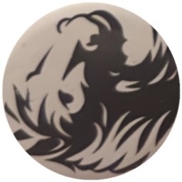 Tête de lion noire sur blanc