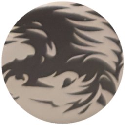 Tête de lion noire sur blanc