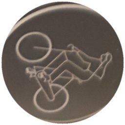 Cycliste au trait sur noir