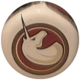 Licorne crème et bordeaux