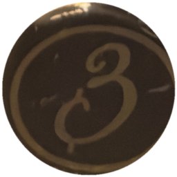 Chiffre 3 doré sur noir