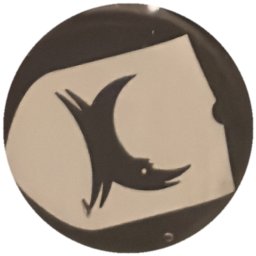 Oiseau croissant noir sur carré blanc