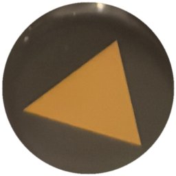 Triangle jaune sur noir