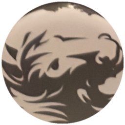 Tête de lion noire sur blanc