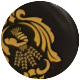Ornement doré main et épis sur noir
