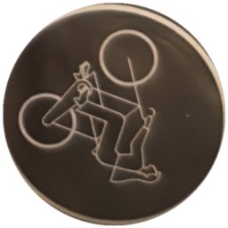 Cycliste au trait sur noir